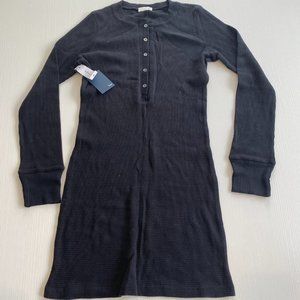 Wilfred free Black Waffle Long Sleeve Dress